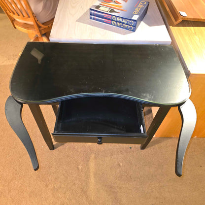 Blackwood Dressing Table w. Drawer & Glass Top