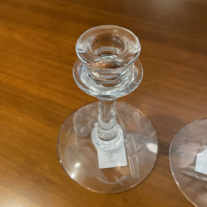 Floral Etched Candlesticks SMALLS