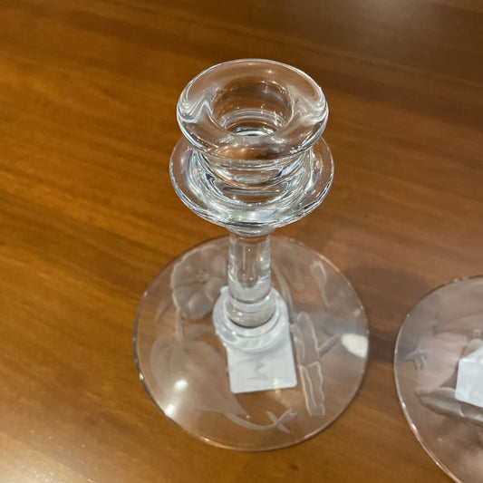 Floral Etched Candlesticks SMALLS