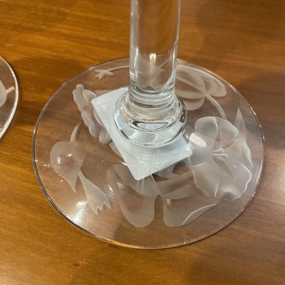 Floral Etched Candlesticks SMALLS