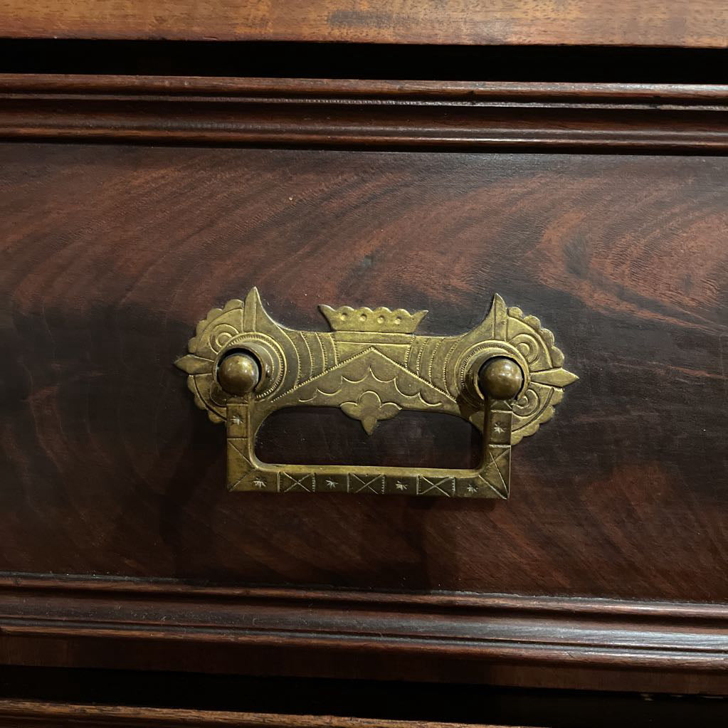 Ornate 3 Drawer Hutch w/ Fold Out Top Cabinet (AS IS) C CABINETS