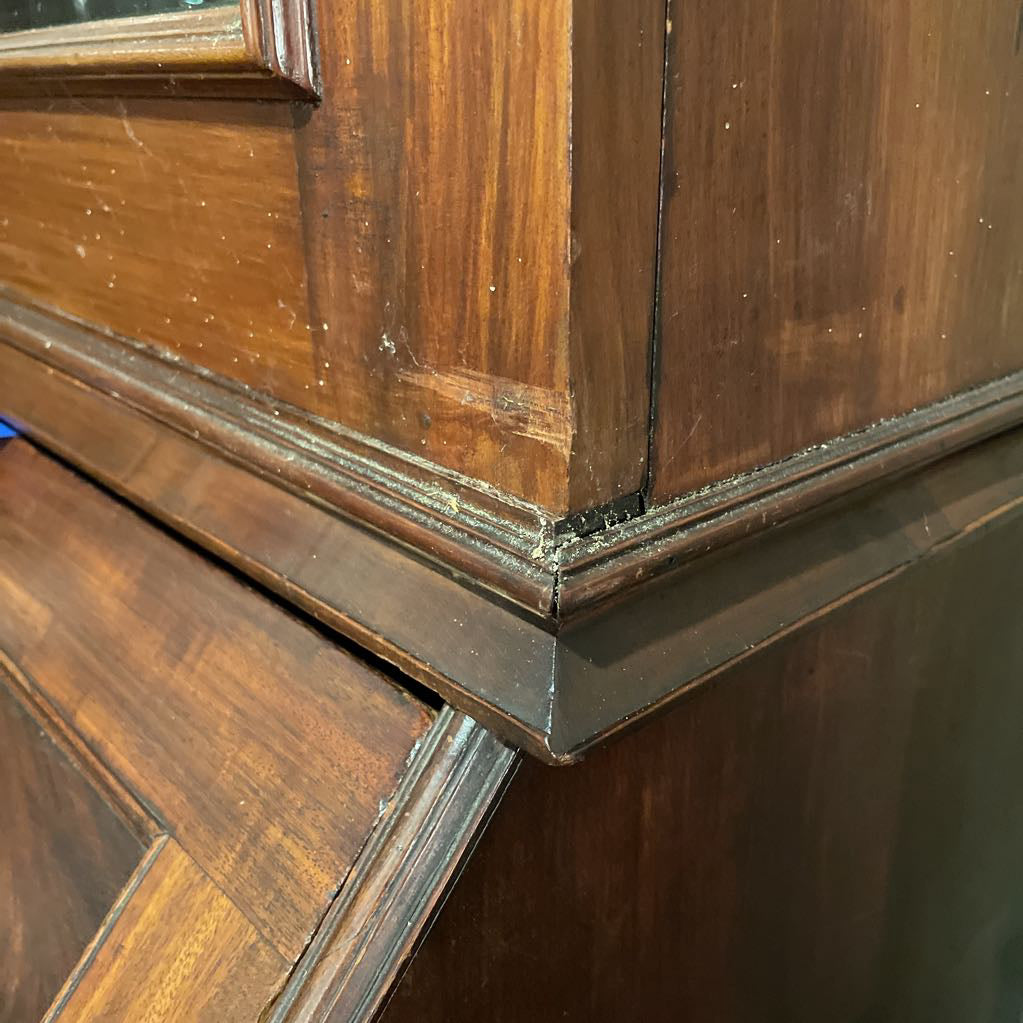 Ornate 3 Drawer Hutch w/ Fold Out Top Cabinet (AS IS) C CABINETS