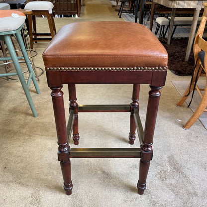Frontgate Leather Studded Stool