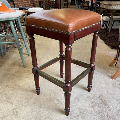 Frontgate Leather Studded Stool