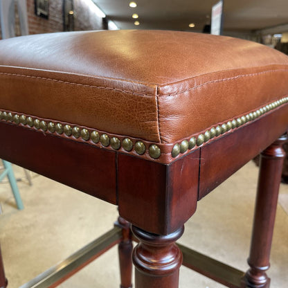 Frontgate Leather Studded Stool