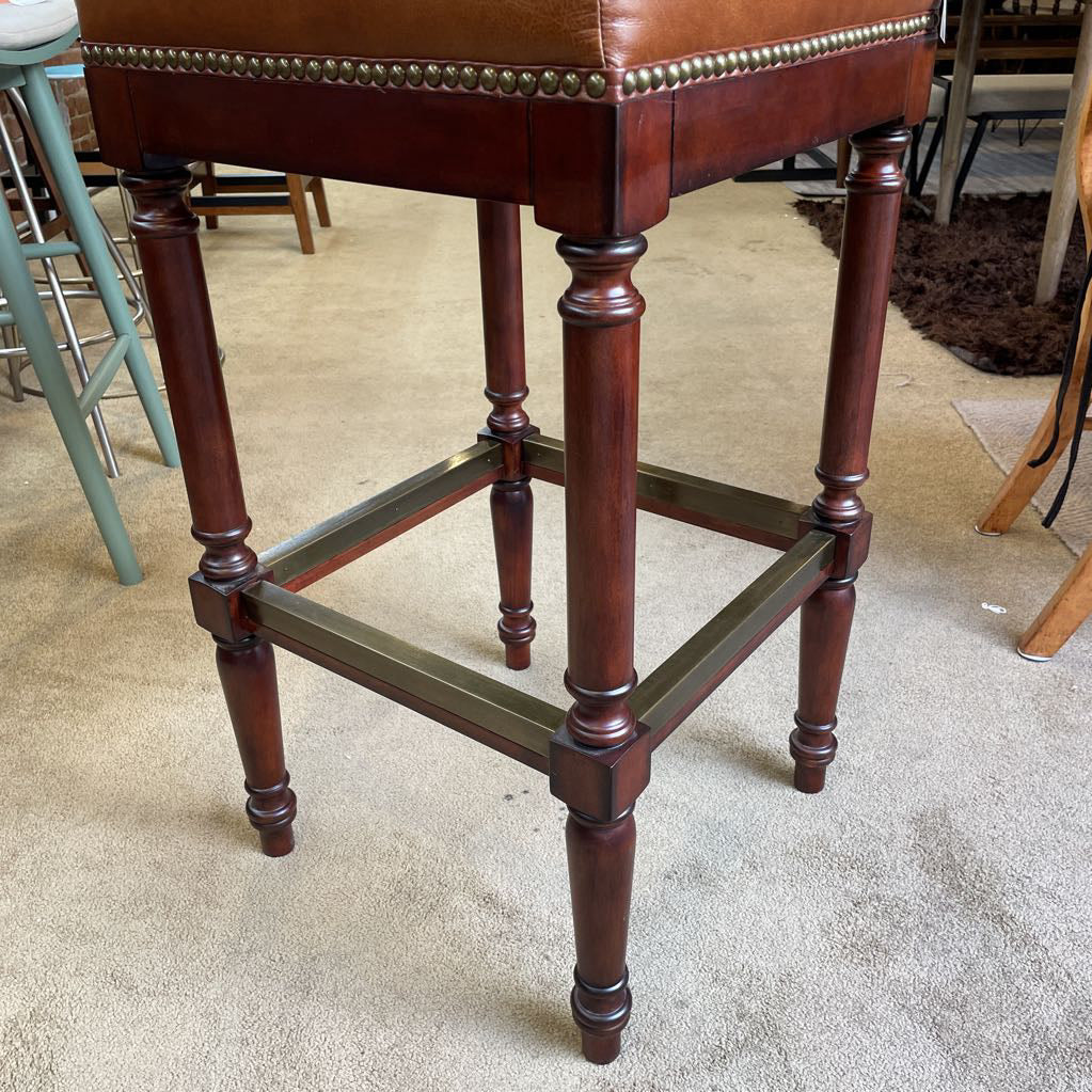 Frontgate Leather Studded Stool