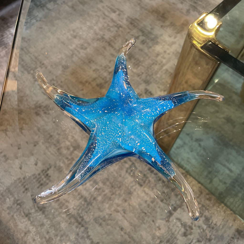 Light Blue Glass Starfish UNIQUE FINDS