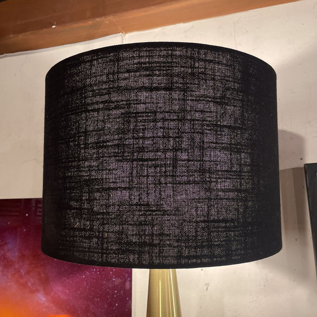 Conical Brass Base lamp with Black Shade