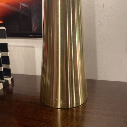 Conical Brass Base lamp with Black Shade