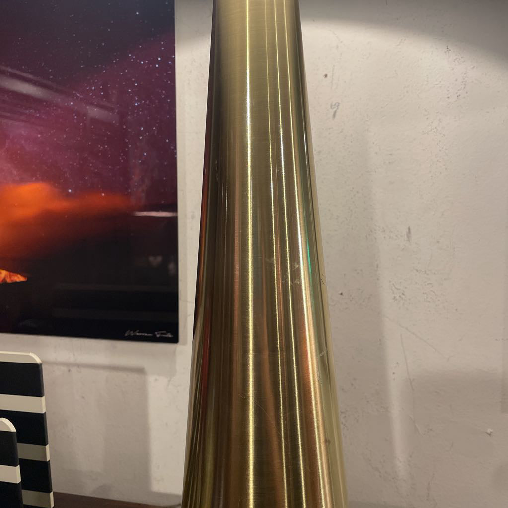 Conical Brass Base lamp with Black Shade