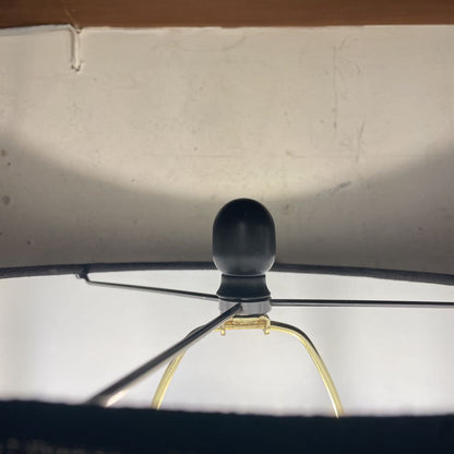 Conical Brass Base lamp with Black Shade