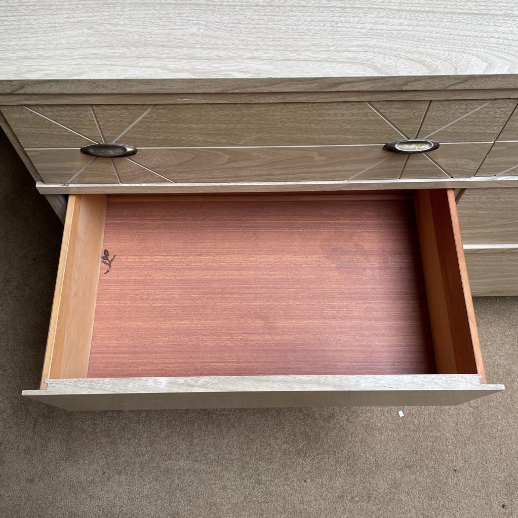 MC Laminate Top Drawers w/ Starbursts Lowboy