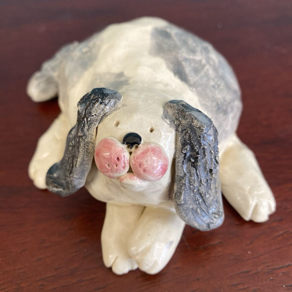 Signed CHRIS Whimsical Ceramic Dog Small UNIQUE FINDS