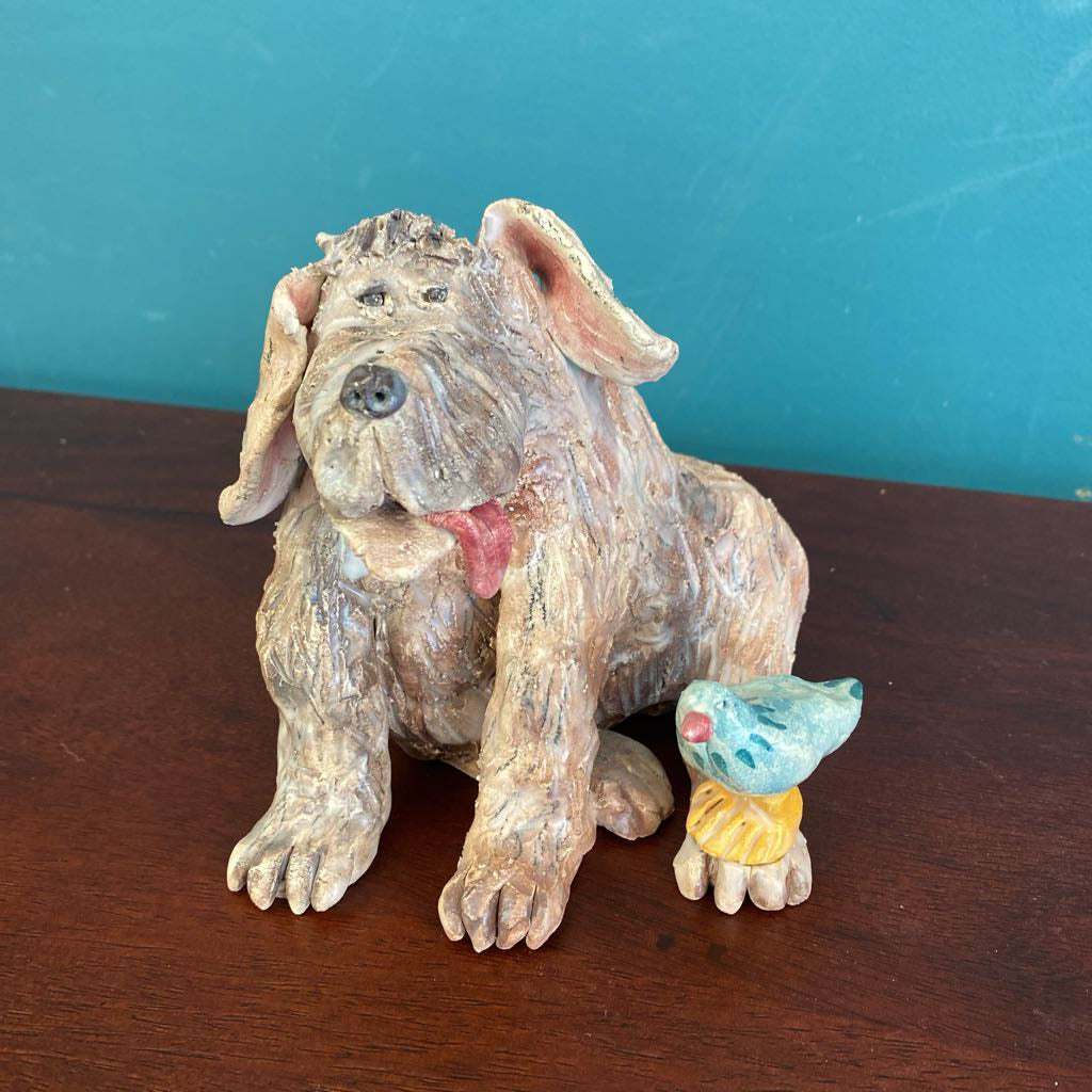 Signed CHRIS Whimsical Ceramic Dog Medium UNIQUE FINDS
