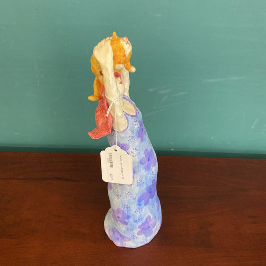 Ceramic Lady w/Pudgy Cat SMALLS