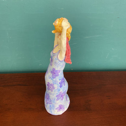 Ceramic Lady w/Pudgy Cat SMALLS