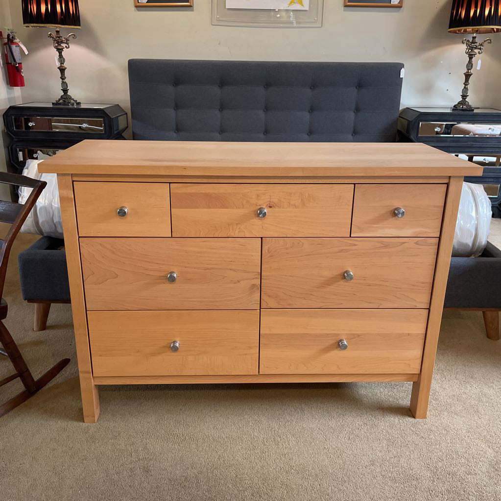 Room & Board Blonde Wood 7 Drawer Lowboy Dresser
