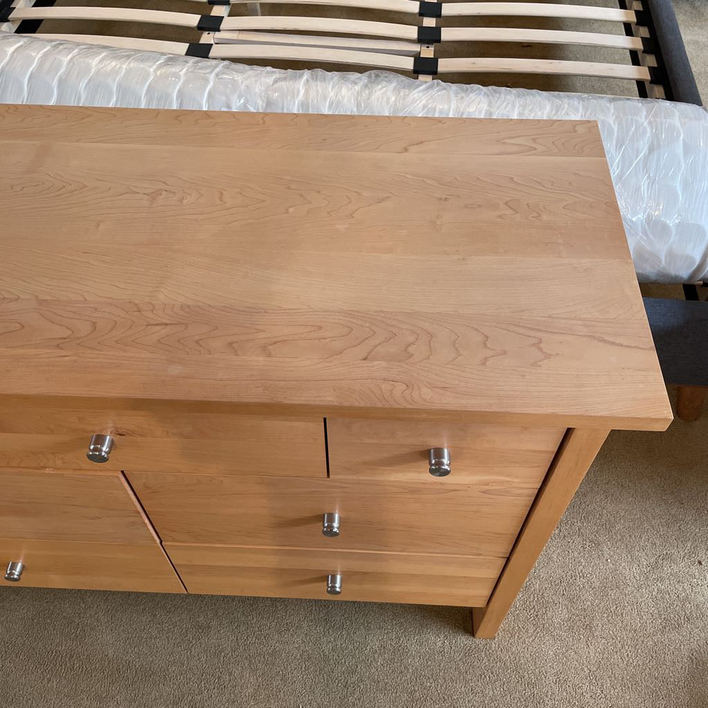 Room & Board Blonde Wood 7 Drawer Lowboy Dresser