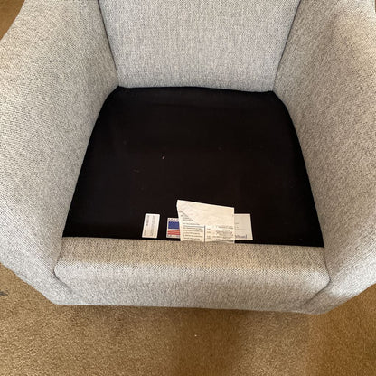 Room & Board Silver Wingback Swivel Glider Chair w/ Ottoman