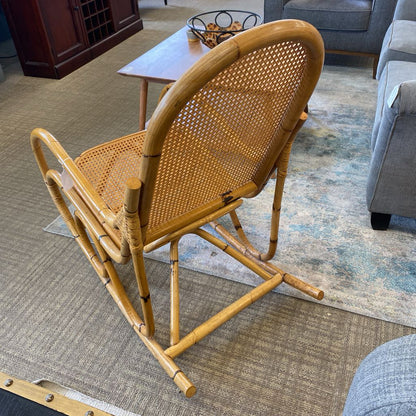 Mid Century Bent Bamboo & Cane Rocker