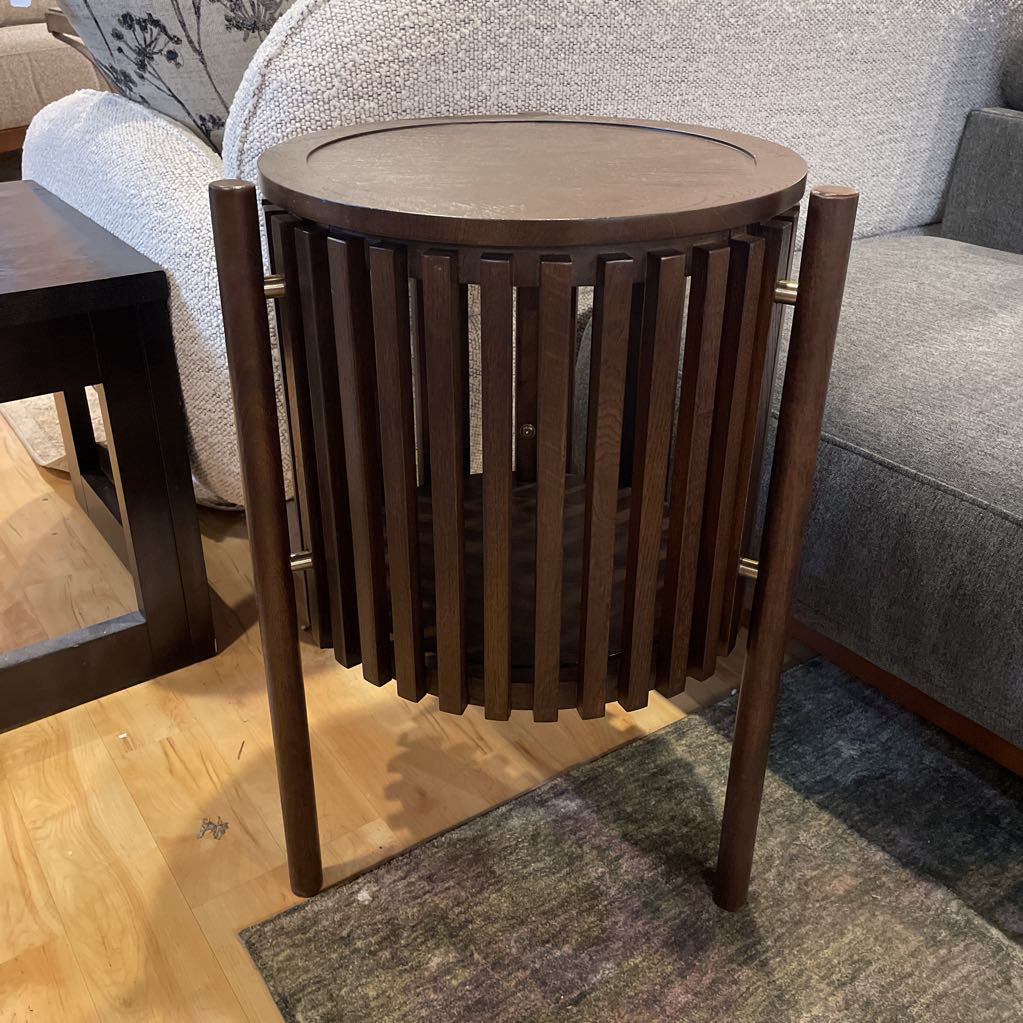 Houston Brown Round Story Side Table