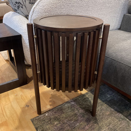 Houston Brown Round Story Side Table