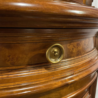 Ornate Italian Burled Wood Corner Cabinet