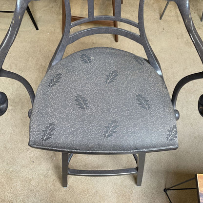 Metal Curved Back Fabric Seat Swivel Stool C STOOLS
