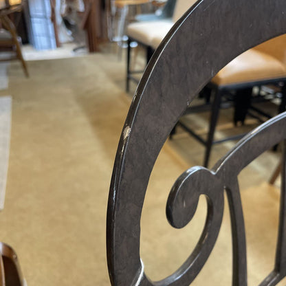 Metal Curved Back Fabric Seat Swivel Stool C STOOLS