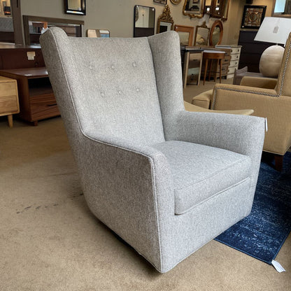 Room & Board Silver Wingback Swivel Glider Chair