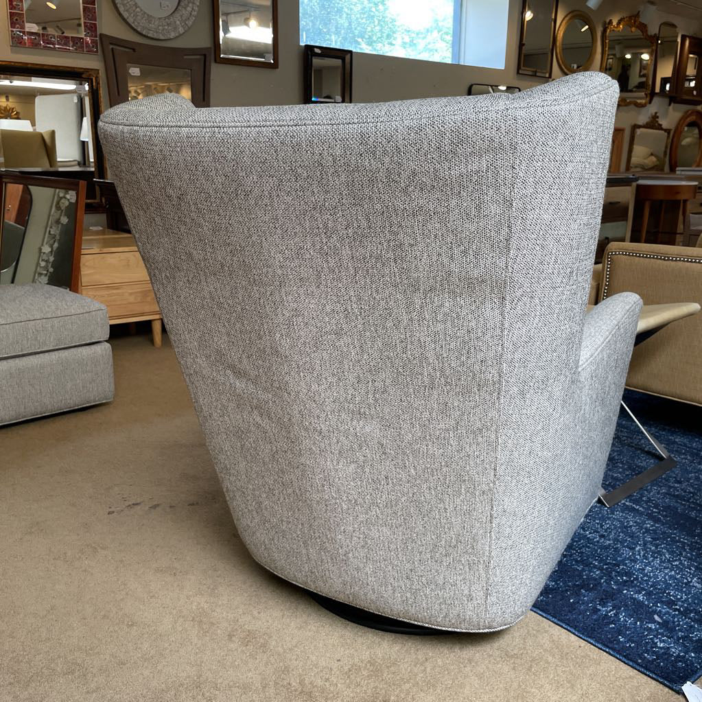 Room & Board Silver Wingback Swivel Glider Chair