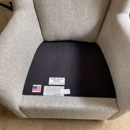 Room & Board Silver Wingback Swivel Glider Chair
