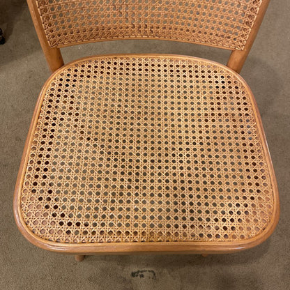 Vintage Cane 4 Drawer Desk with Cane Back Chair