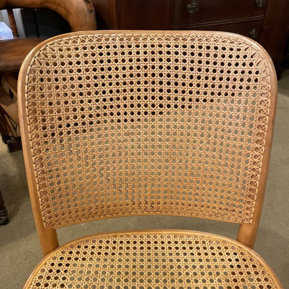 Vintage Cane 4 Drawer Desk with Cane Back Chair