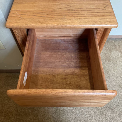 Oak 1 Drawer Open Nightstand