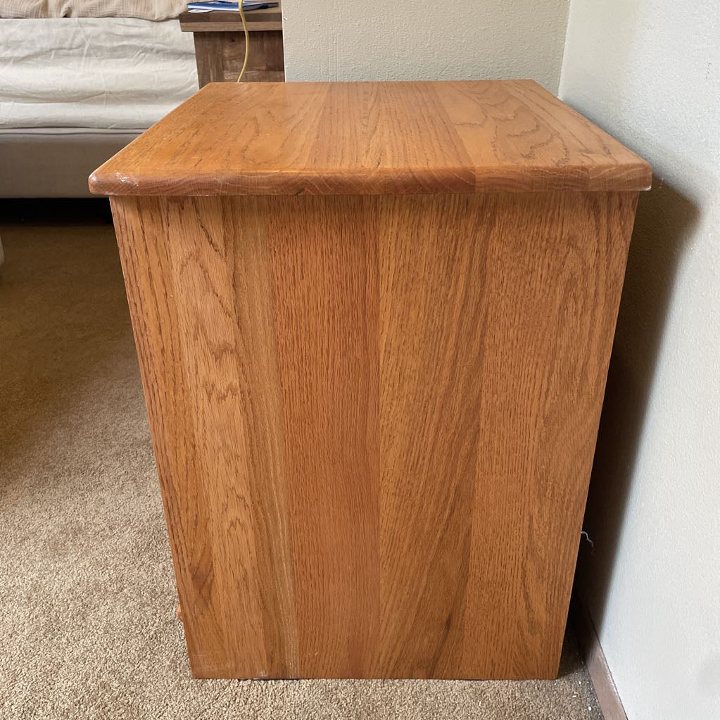 Oak 1 Drawer Open Nightstand