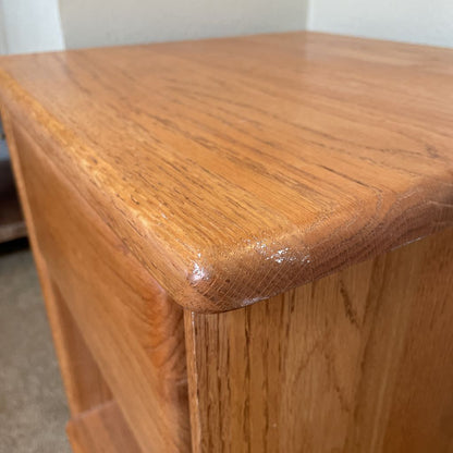 Oak 1 Drawer Open Nightstand