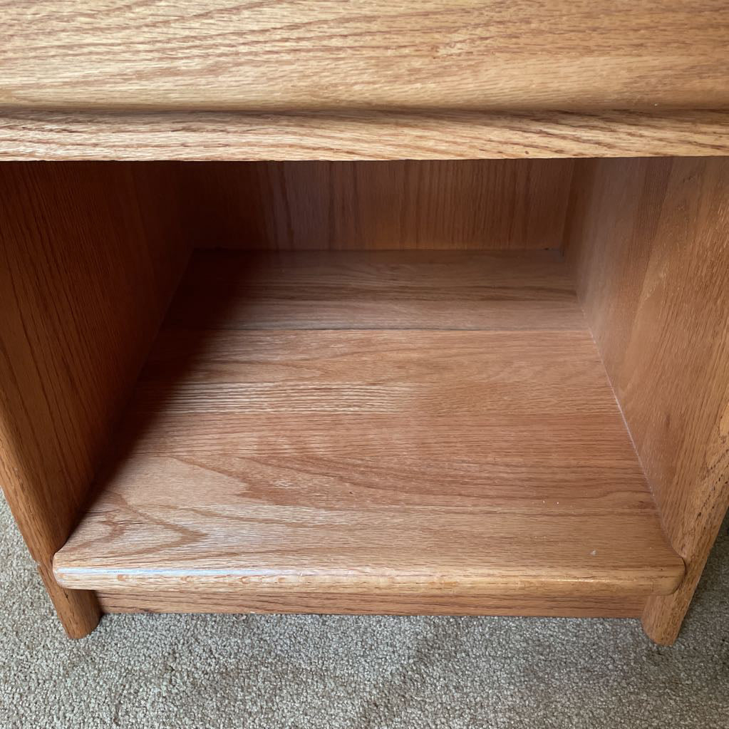 Oak 1 Drawer Open Nightstand