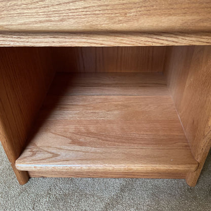 Oak 1 Drawer Open Nightstand