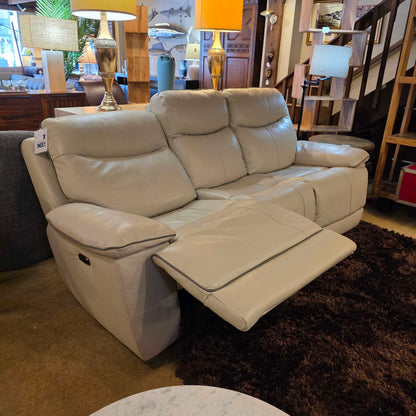3 Seat Cream Leather Power Recliner Sofa U SOFAS