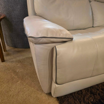 3 Seat Cream Leather Power Recliner Sofa U SOFAS