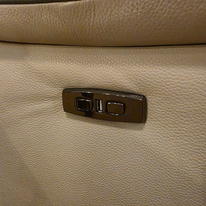 3 Seat Cream Leather Power Recliner Sofa U SOFAS