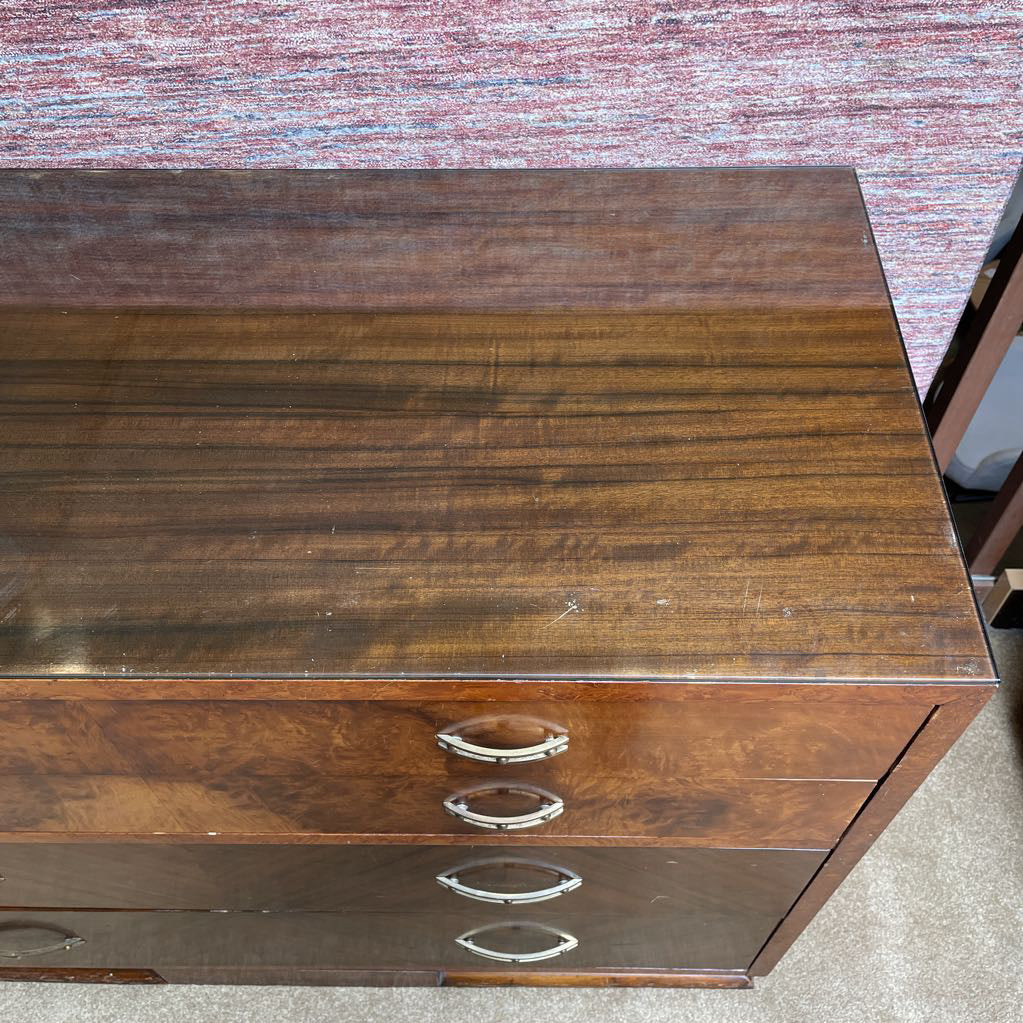 Art Deco 4 Drawer Lowboy Dresser