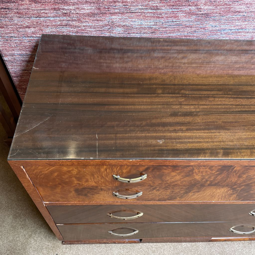 Art Deco 4 Drawer Lowboy Dresser