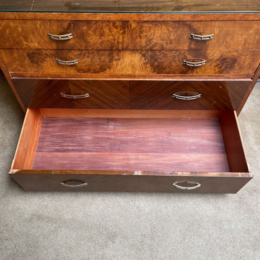 Art Deco 4 Drawer Lowboy Dresser