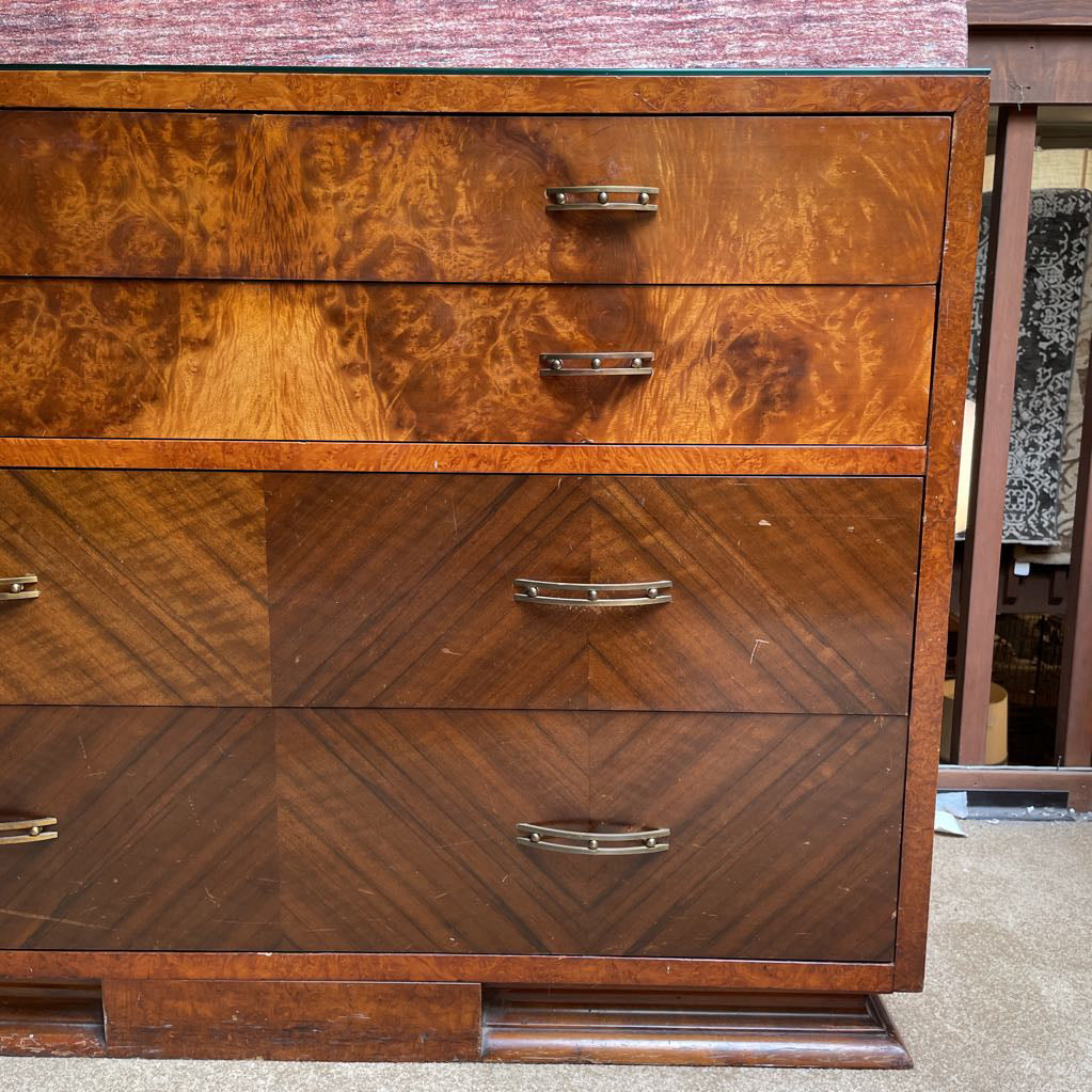 Art Deco 4 Drawer Lowboy Dresser