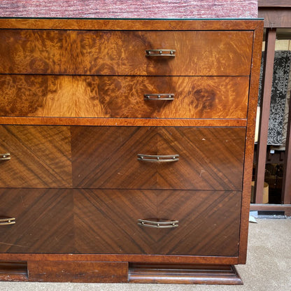 Art Deco 4 Drawer Lowboy Dresser