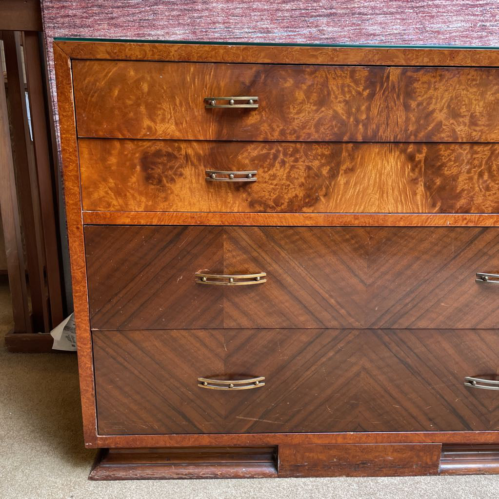 Art Deco 4 Drawer Lowboy Dresser