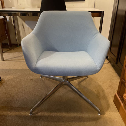 Contemporary Baby Blue Aluminum Base Swivel Chair U ACCENT CHAIRS