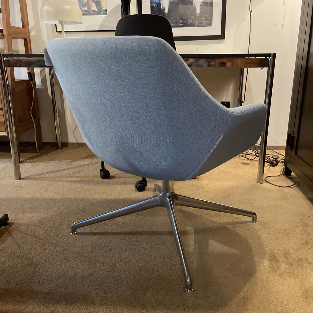 Contemporary Baby Blue Aluminum Base Swivel Chair U ACCENT CHAIRS